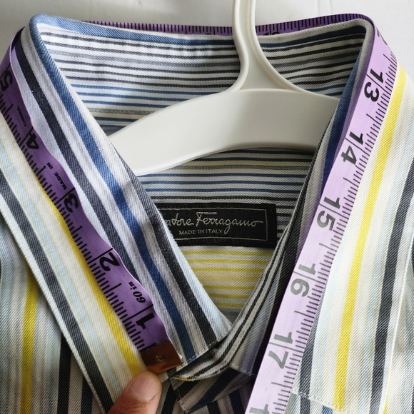 SALVATORE FERRAGAMO Striped Button Down Shirt. - Picture 13 of 13